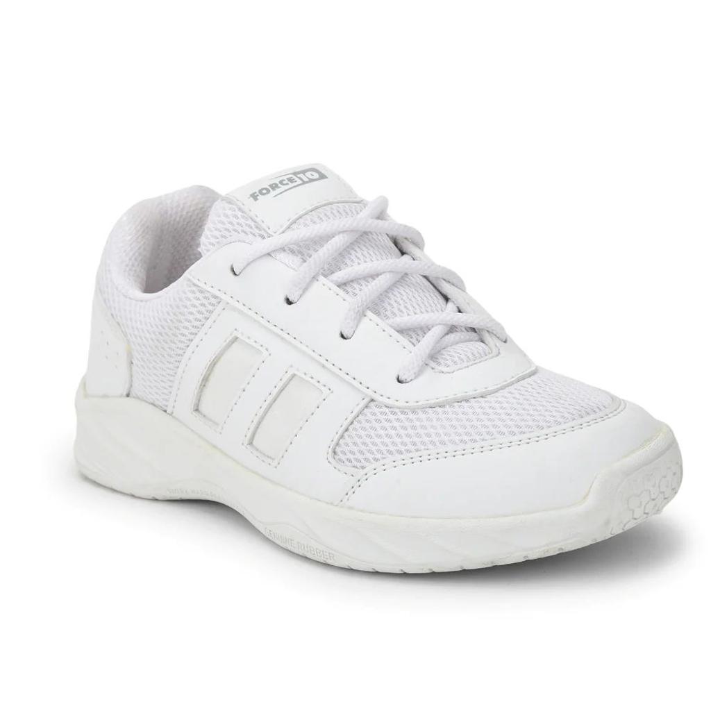 Force 10 White Lacing Uniform School Shoes For Kids SKOLGAME-L By Liberty