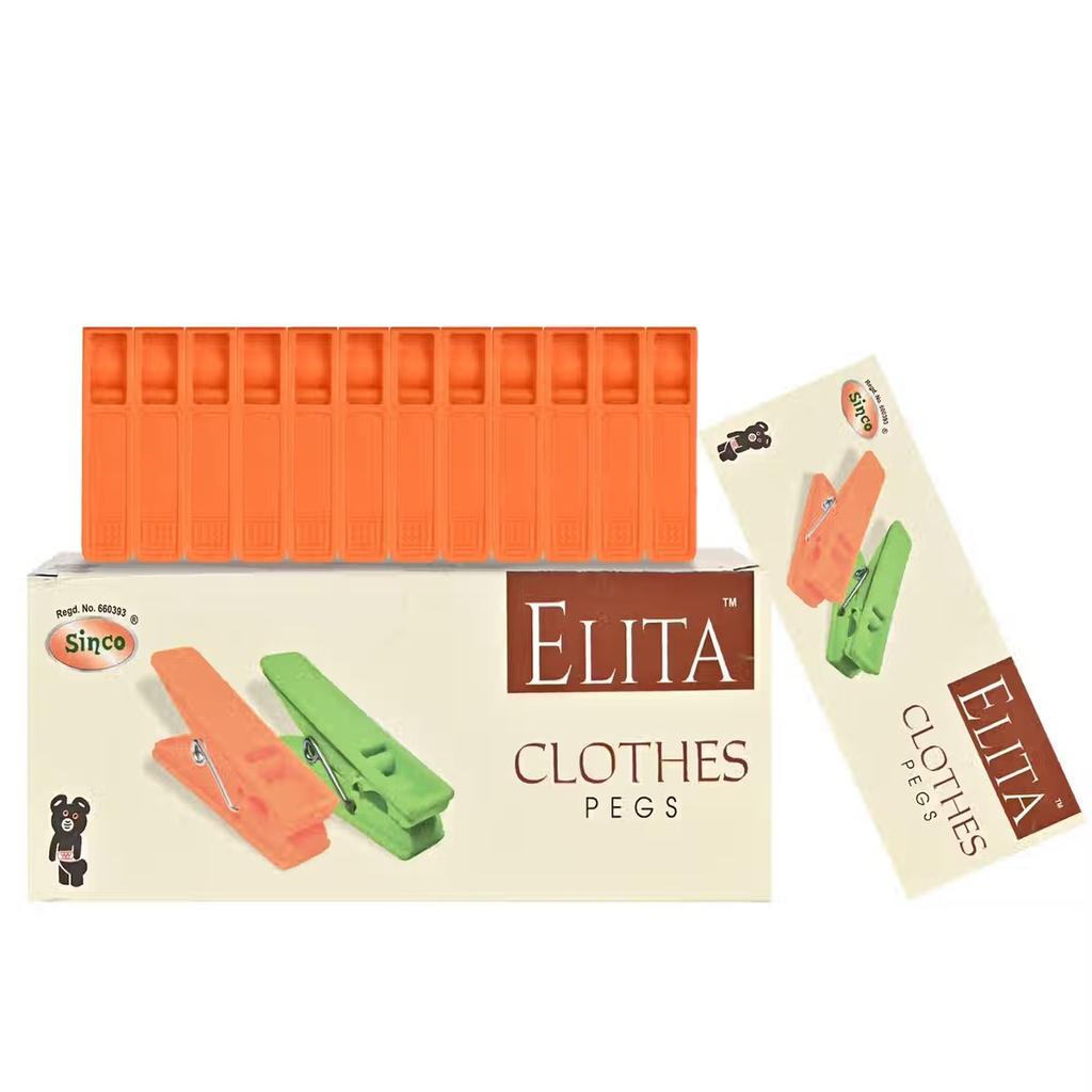 Sinco Elita Cloth Clips Cloth Pegs - Pack of 1 | 12 pcs - Orange — photo 2