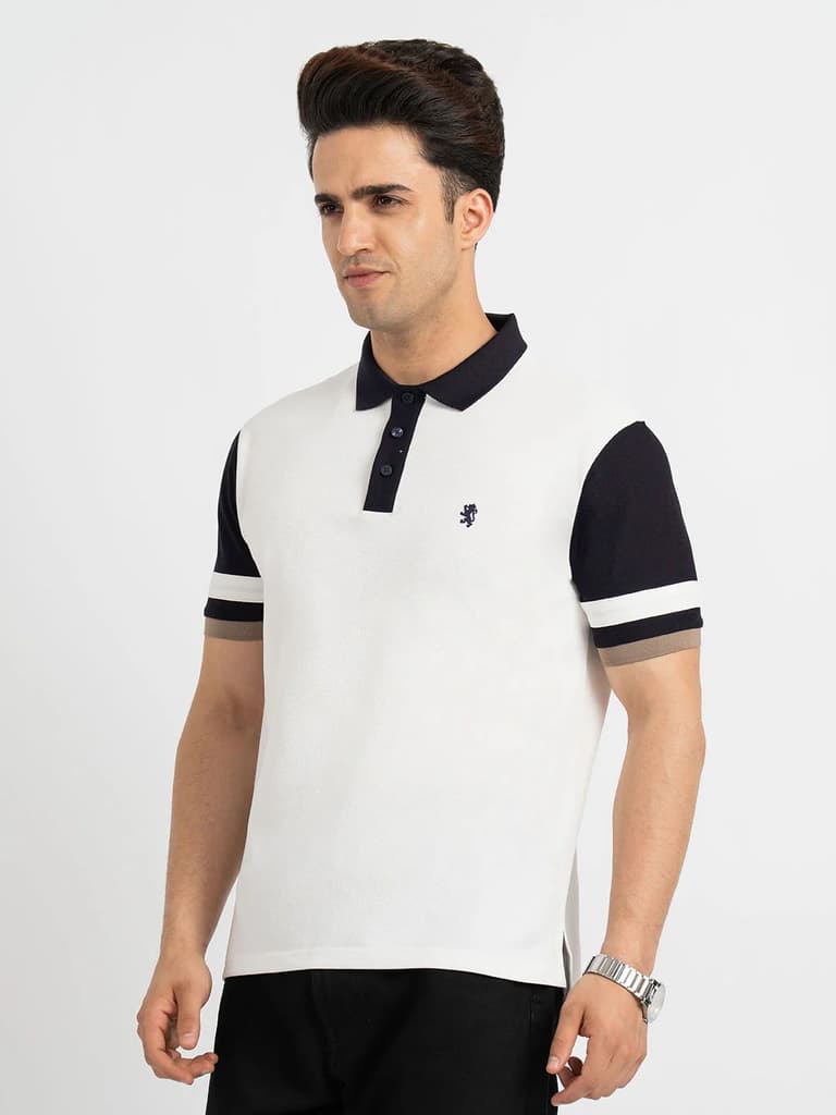 Polo T Shirts for Men in White | Half Sleeve T Shirt — photo 2