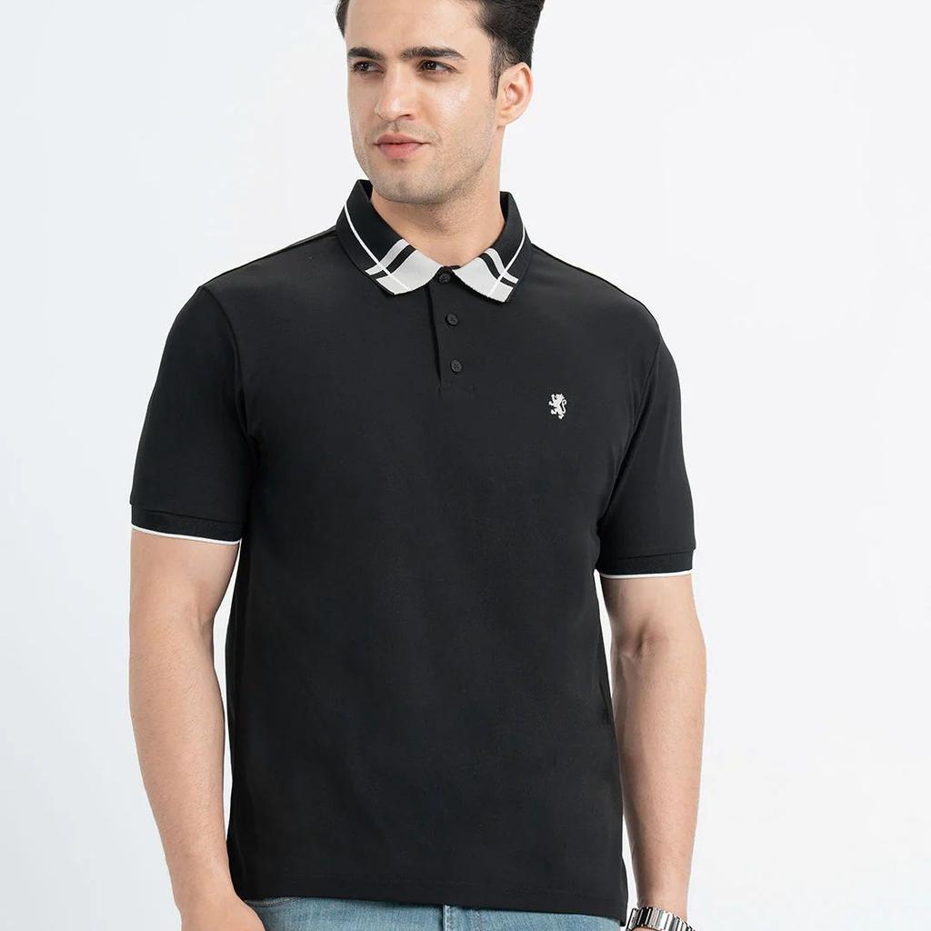 T Shirts for Men in Black | Polo Half Sleeve T Shirt