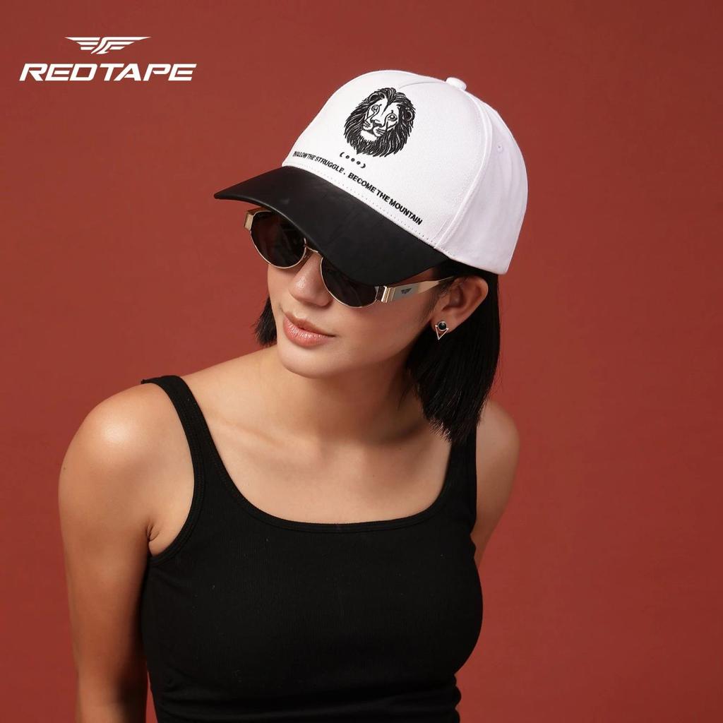 Unisex White Black Colourblocked Cotton Twill Baseball Cap with Adjustable Strap — photo 2