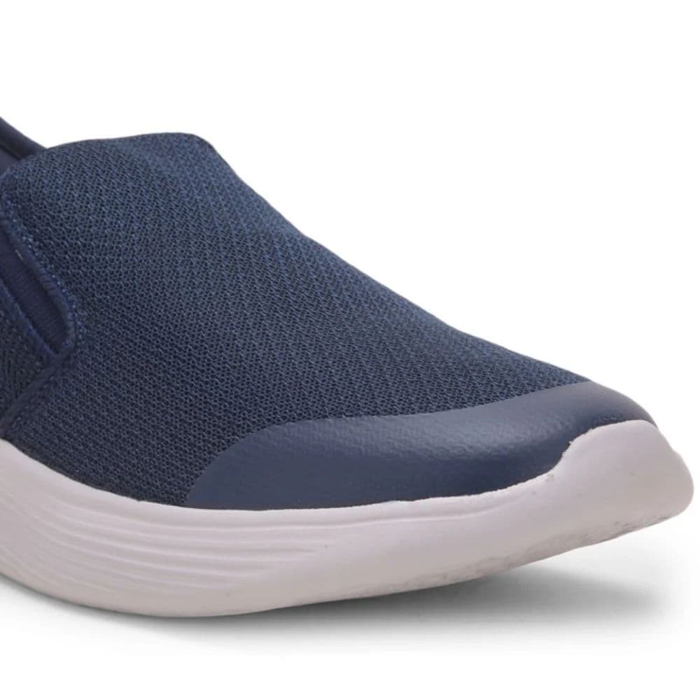Leap7x Navy Blue Sports Non Lacing Walking Shoes For Men EZZAR-1 By Liberty — photo 5
