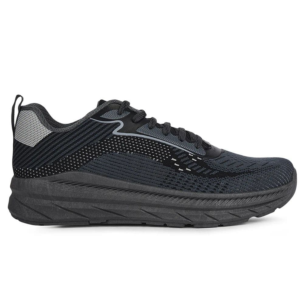 Force 10 Dark Grey Sports Lacing Running Shoes For Men MATCHER-8E By Liberty — photo 2