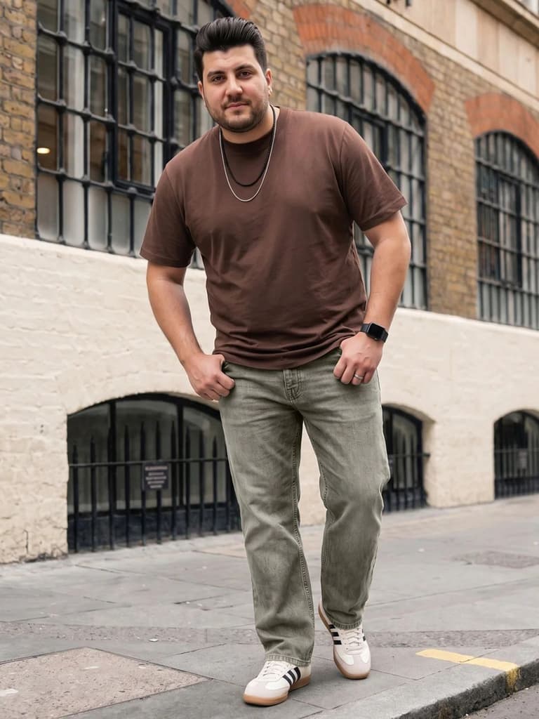 Plus Men's Ice Grey Relaxed Fit Washed Denim Jeans Non-Stretchable — photo 4