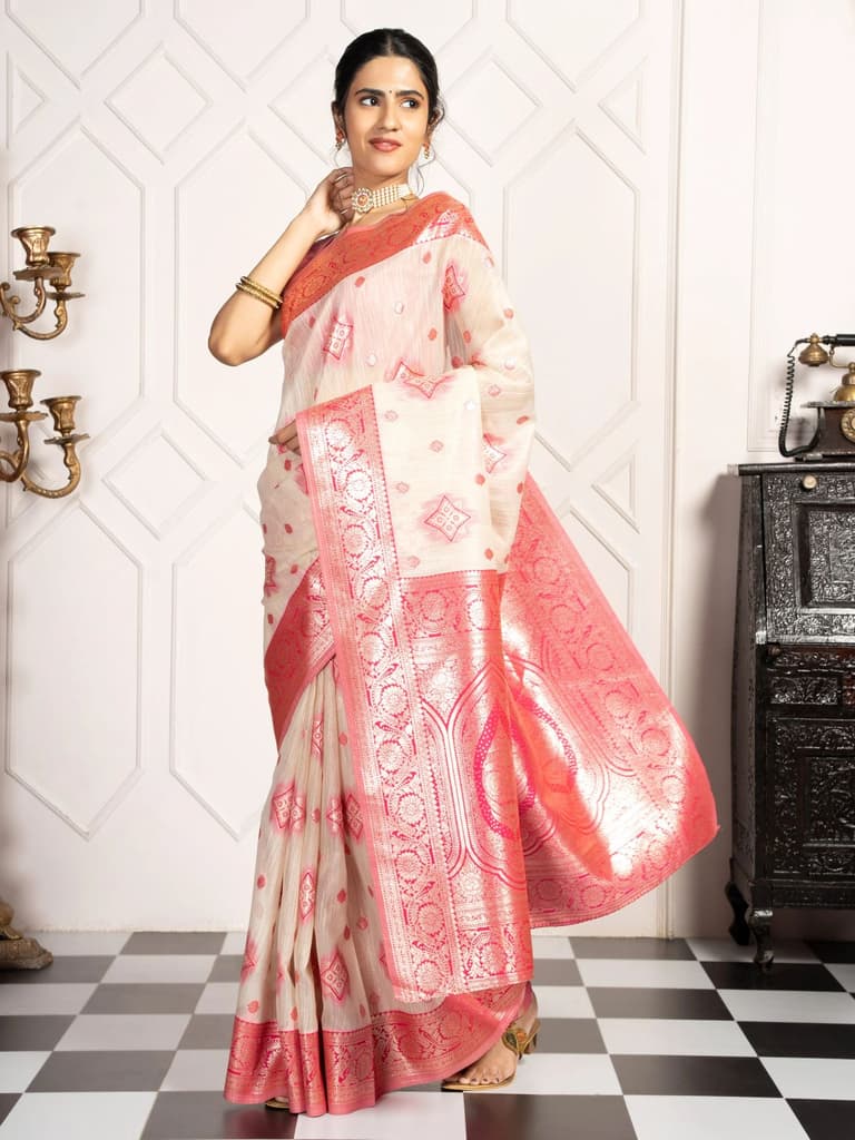 Mimosa Women's Woven Design Kanjivaram Style Art Silk Saree With Blouse Piece : SA00002068HWFREE — photo 5