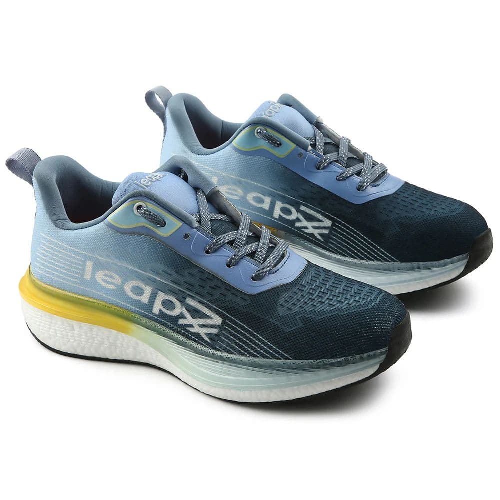 Leap7x Blue Sports Lacing Running Shoes For Men RWM-02 By Liberty — photo 5