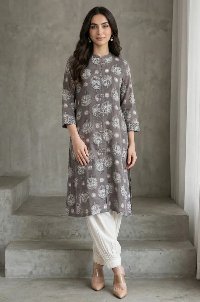 White Solid Beadwork Pure Cotton Ankle Length Gathered Salwar — photo 2