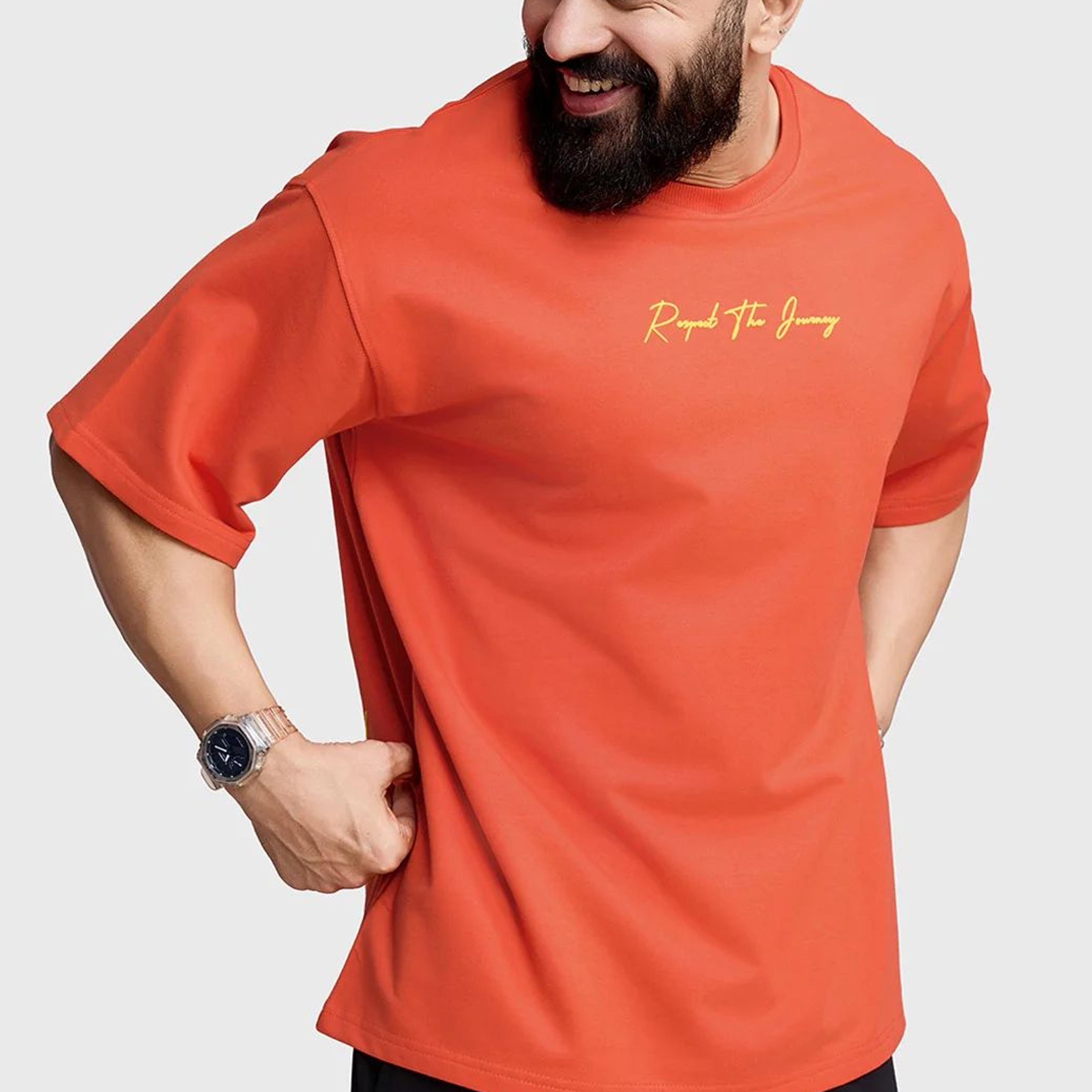 Respect The Journey Oversized T-shirt Orange