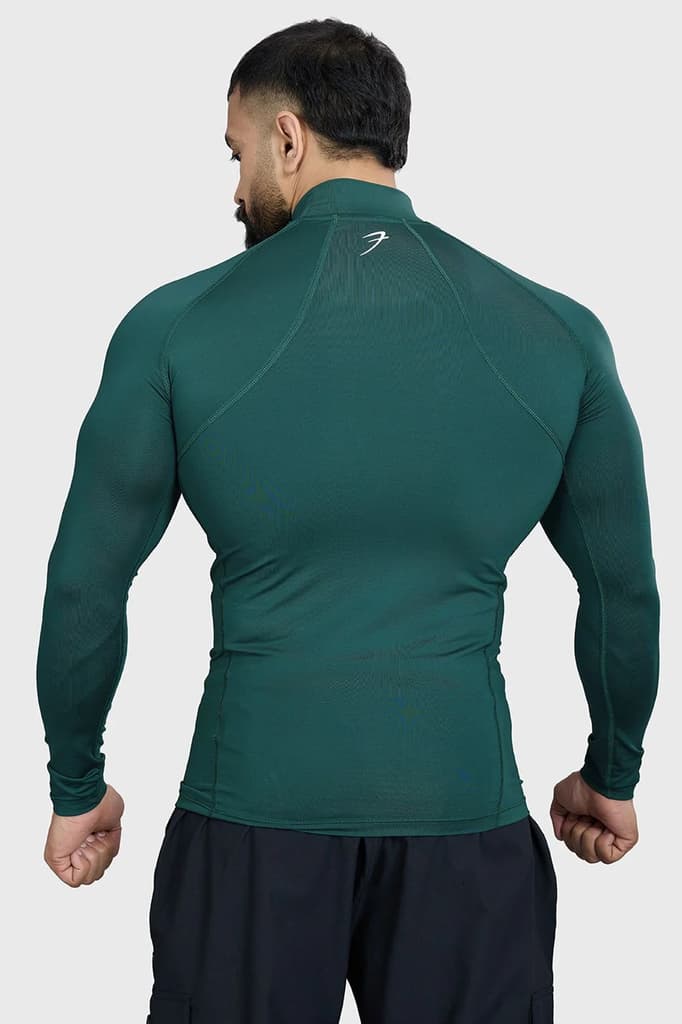 High Neck Compression Full Sleeves T-shirt Emerald — photo 6