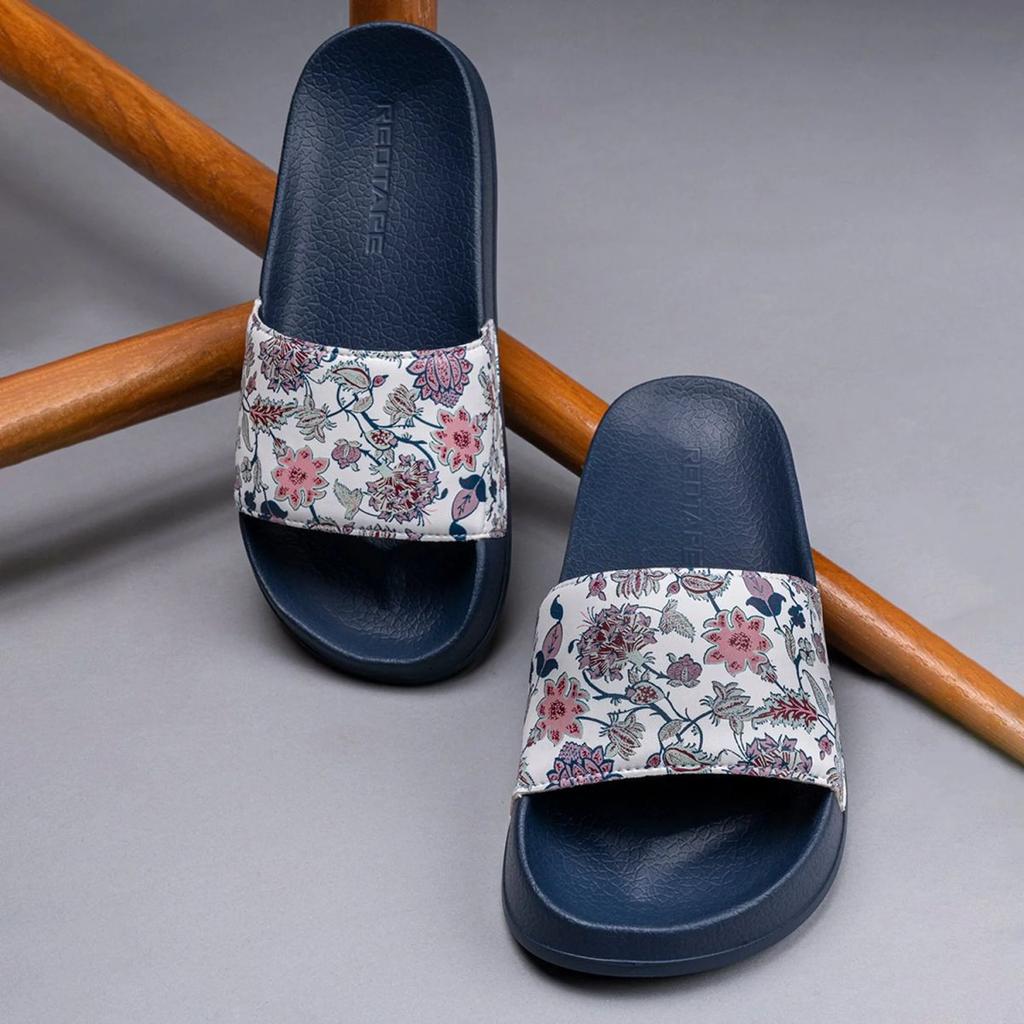 Womens Sliders in Navy | Casual Pool Sliders — photo 6