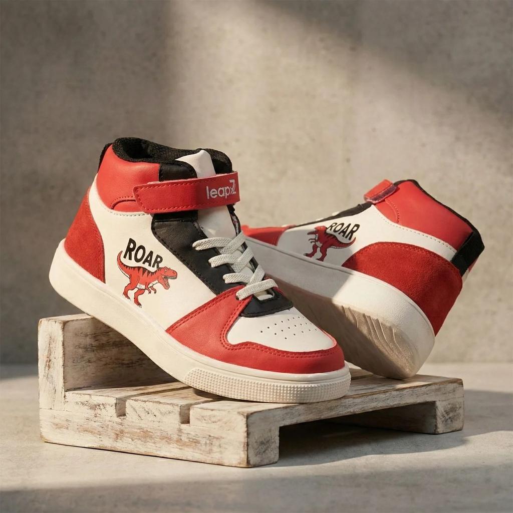 LEAP7X Red Sports Non Lacing Sneakers for Kids TOTSTREND4 By Liberty — photo 2