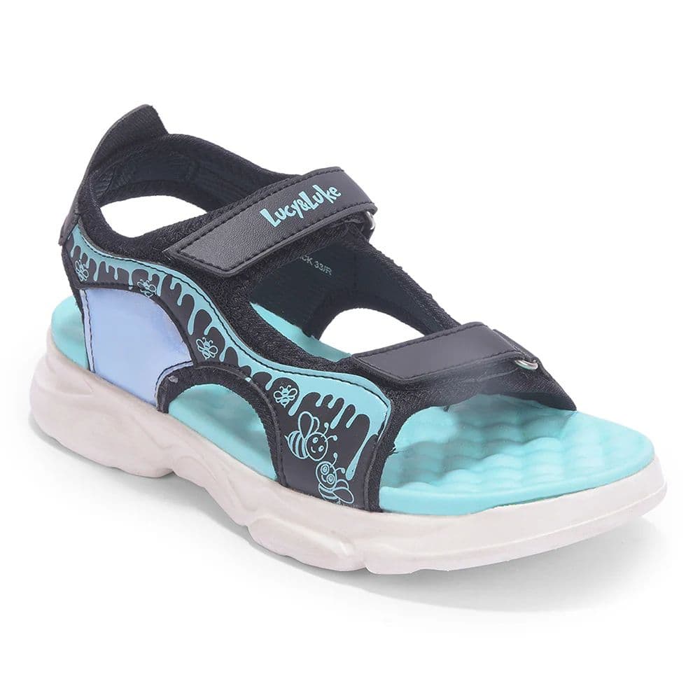 Lucy & Luke Black Casual Sandal For Kids HIPPO-30SE By Liberty — 8.5C/26 / Black