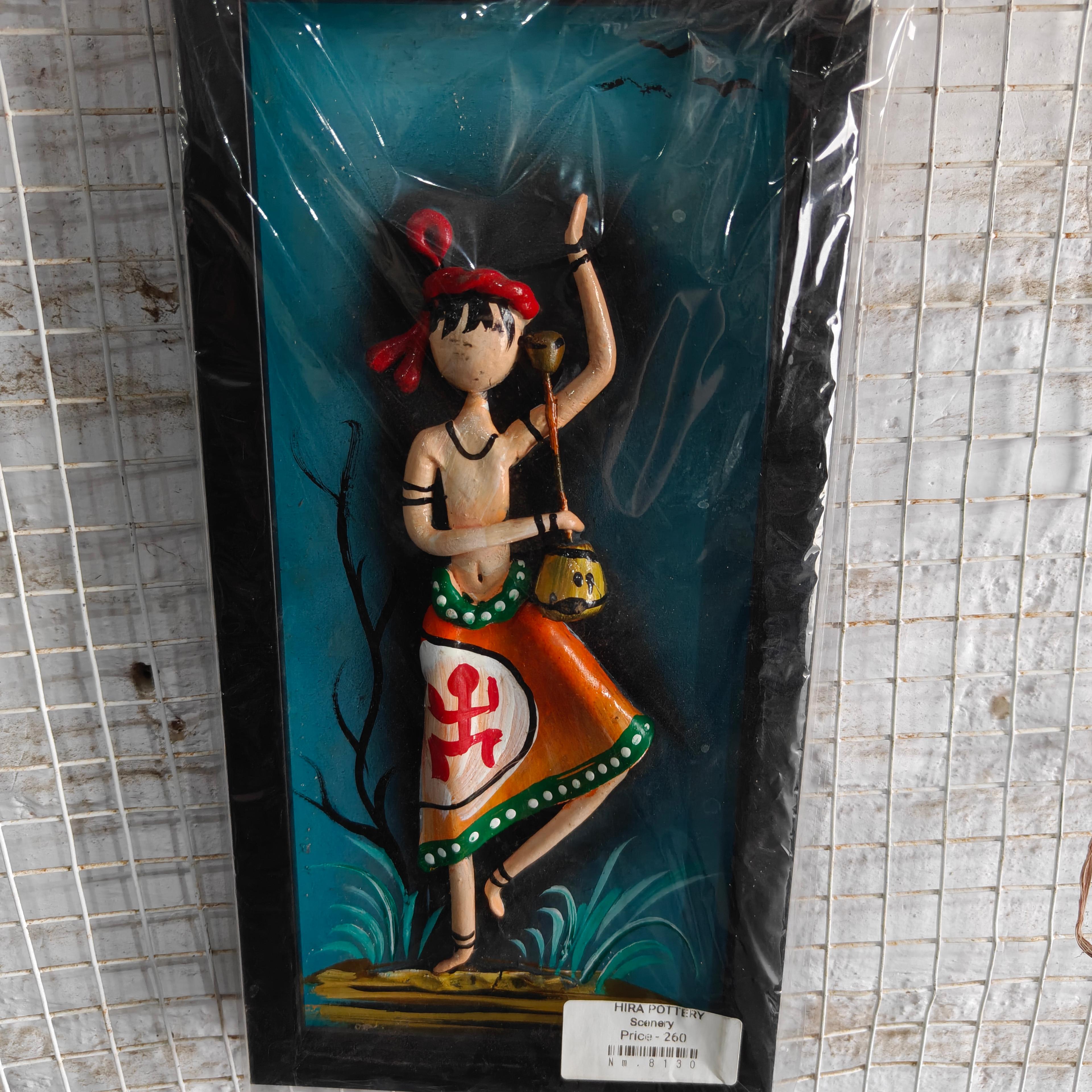 Wooden Figurine | Tribal Design | Brown | Decorative