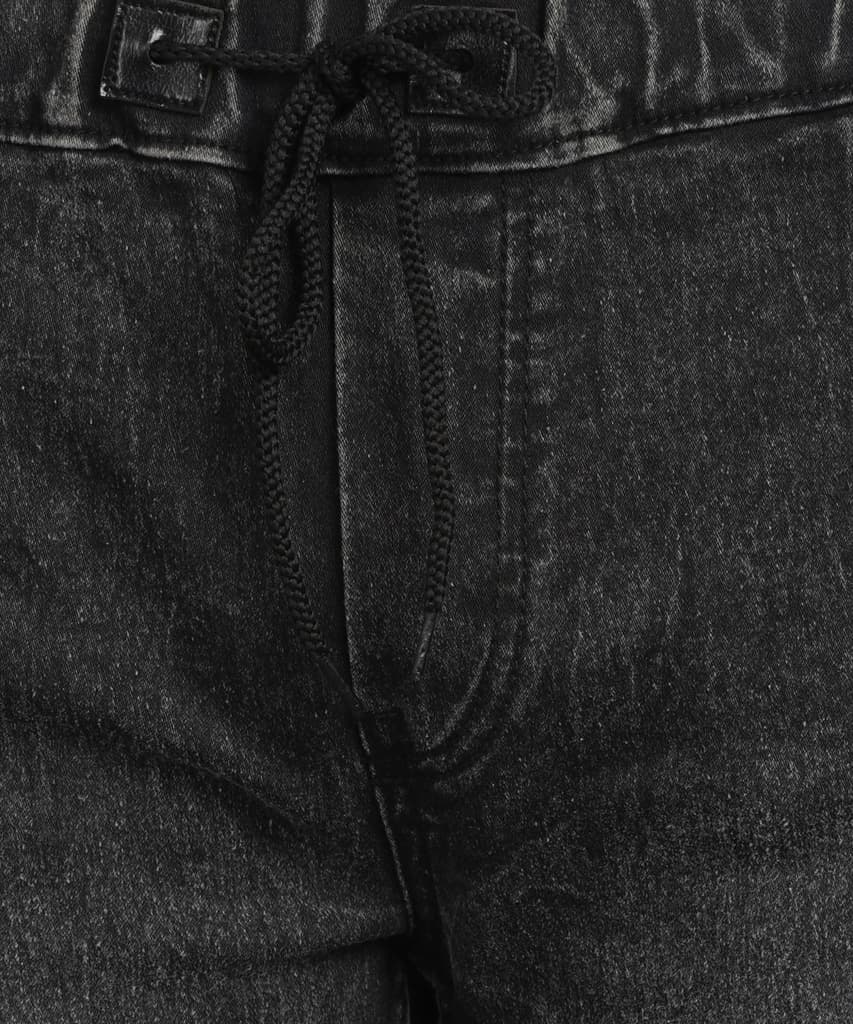 Men's Black Slim Fit Washed Jogger Jeans Stretchable — photo 5