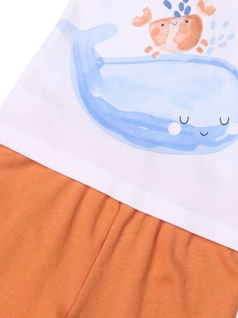 HOP Baby Boys Multicolour Printed Cotton T-Shirt and Pants Set — photo 4