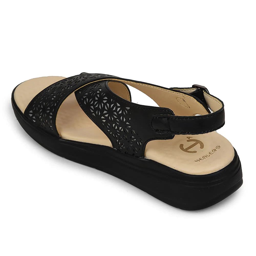 Healers Black Casual Sandal For Women ZUBIE-7E By Liberty — photo 6