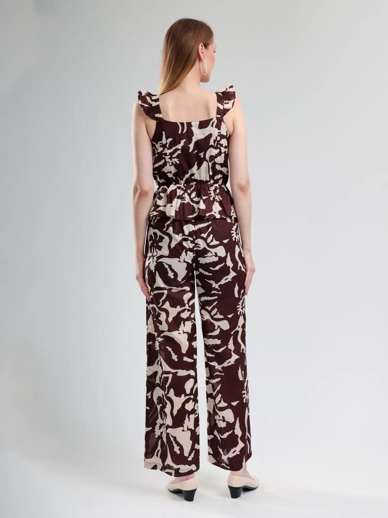 Cory Edge Aegean abstract jumpsuit- Brown — photo 5