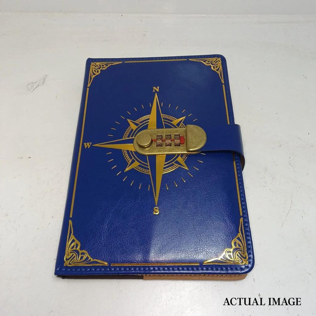 Leather Compass Lock Diary with 3-Digit Password – Vintage Hardcover Personal Journal (A5 Size) — photo 7