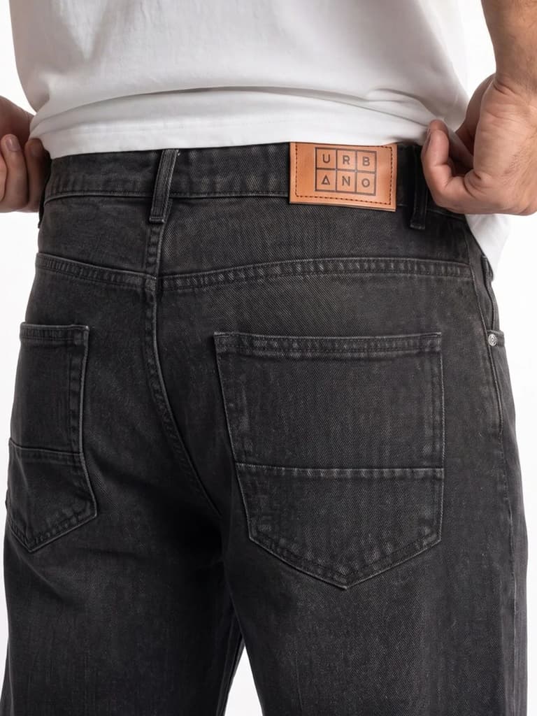 Men's Black Relaxed Fit Washed Denim Jeans Non-Stretchable — photo 6