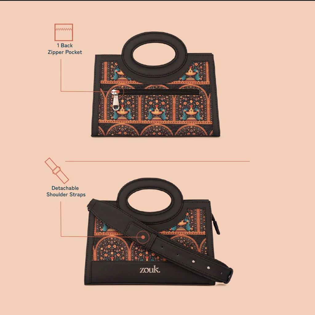Zoe Sling Bag Royal Indian Peacock Motif & Nadia Sling Bag Triund Baroque Combo — photo 3