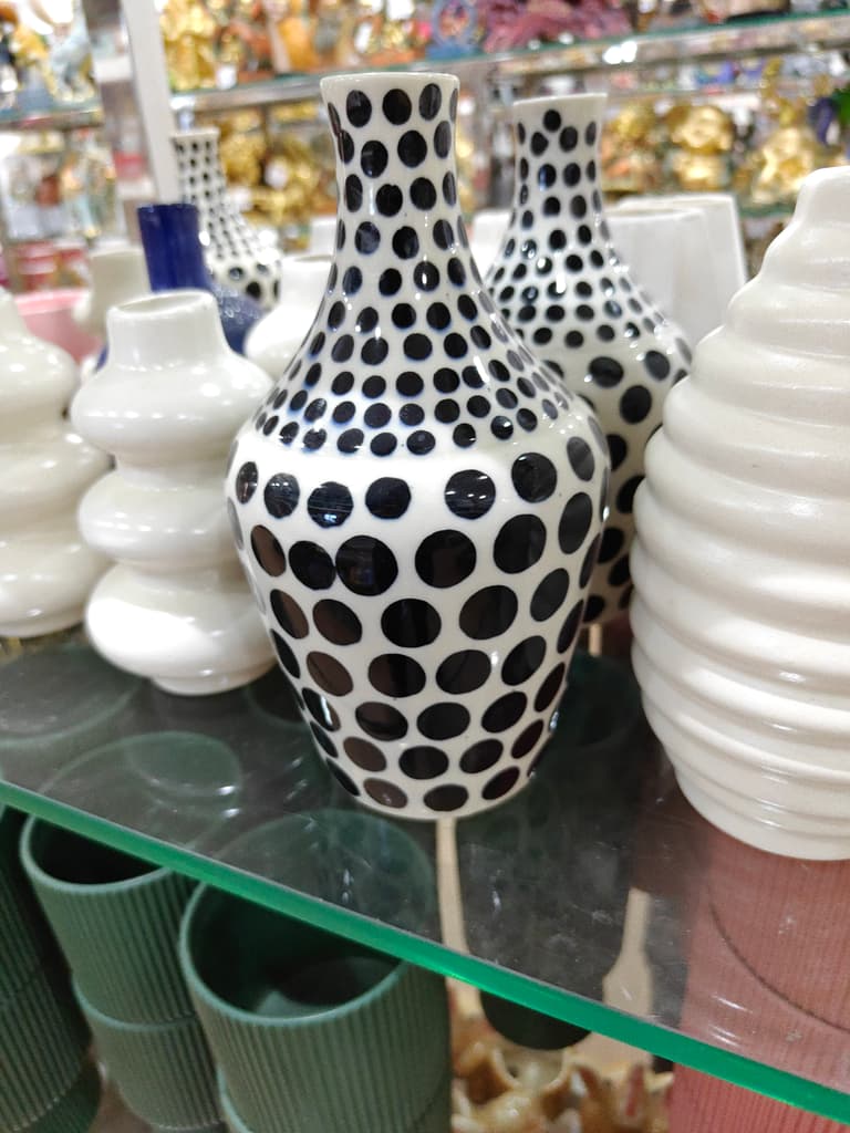 Black and White Polka Dot Vase | Ceramic | Home Decor