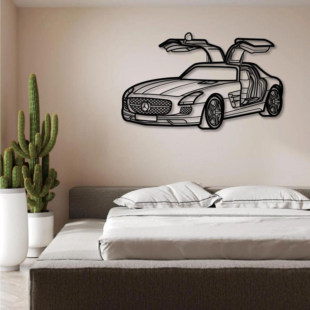 MERCEDES BENZ SLS AMG OPEN DOORS PERSPECTIVE METAL WALL ART — photo 3
