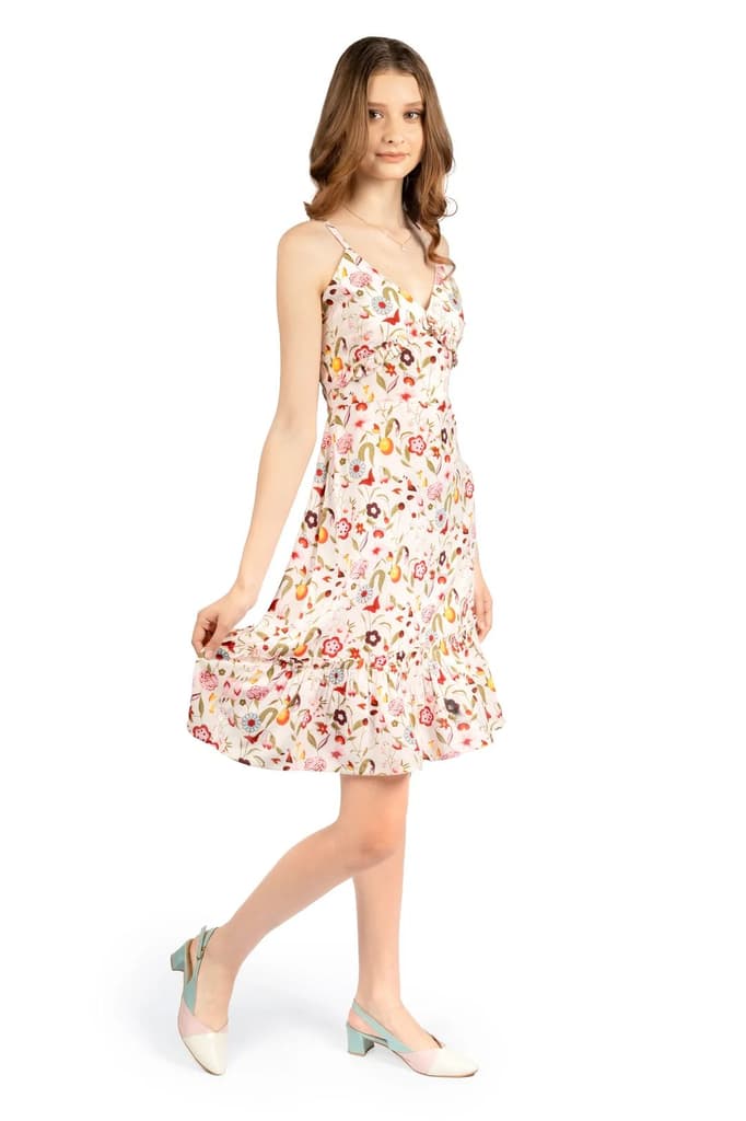 Multicolour Sleeveless Floral Dress — photo 4