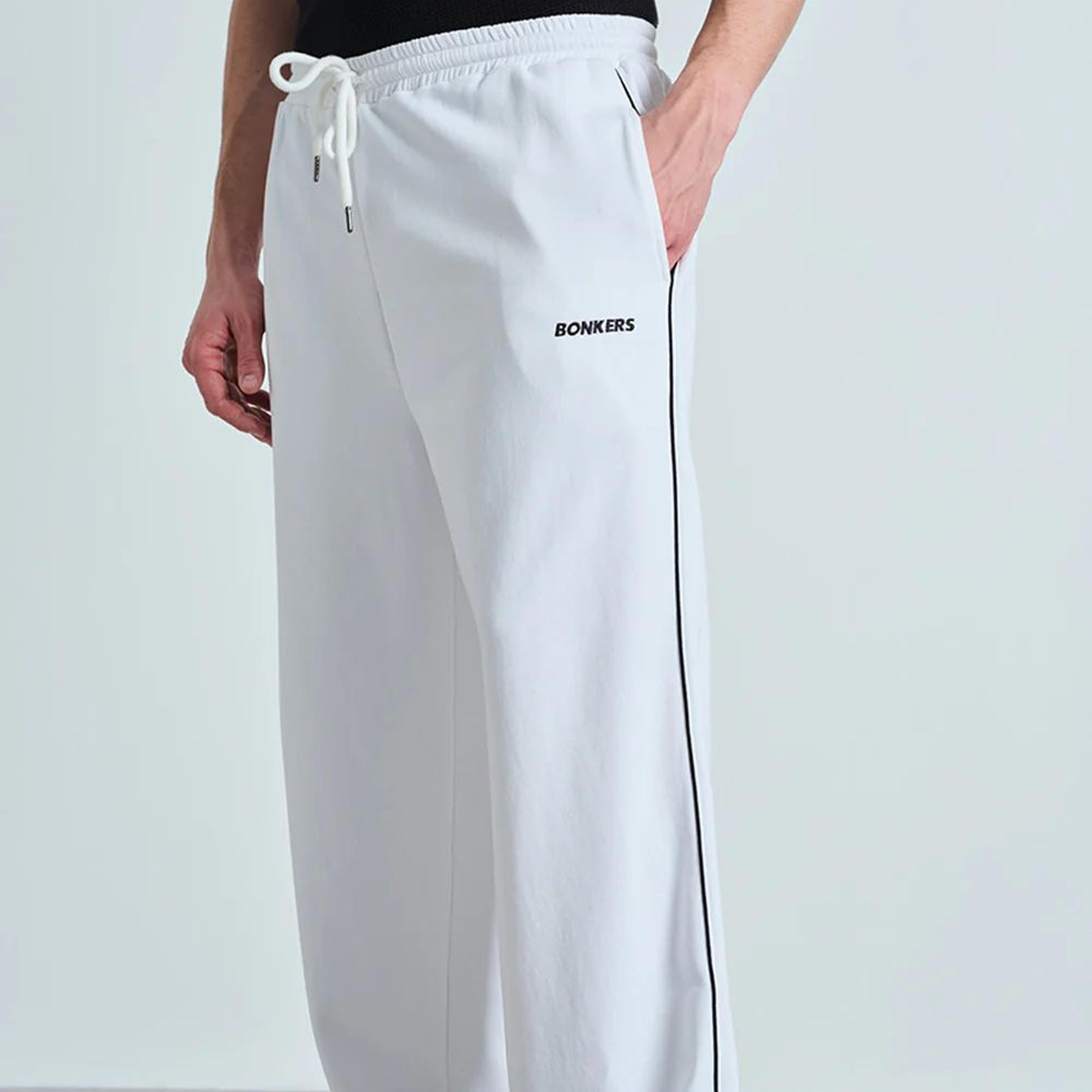 White Crisp Track Pants