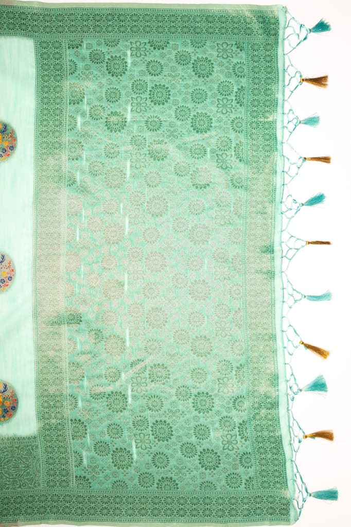 Mimosa Women's Woven Design Banarasi Style Art Silk Saree With Blouse Piece : SA00001758RMFREE — photo 7