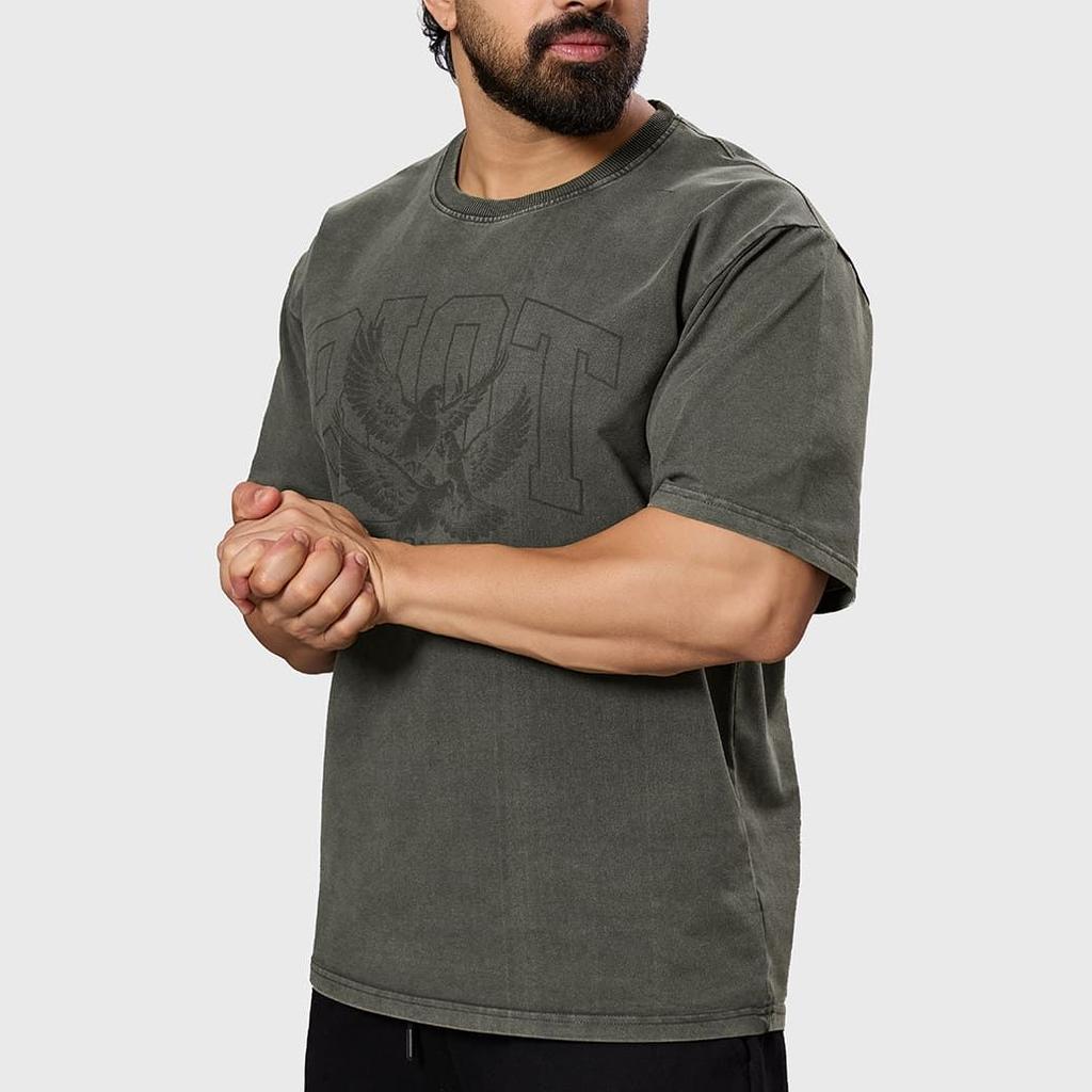 Shadow Washed Oversized T-shirt Olive