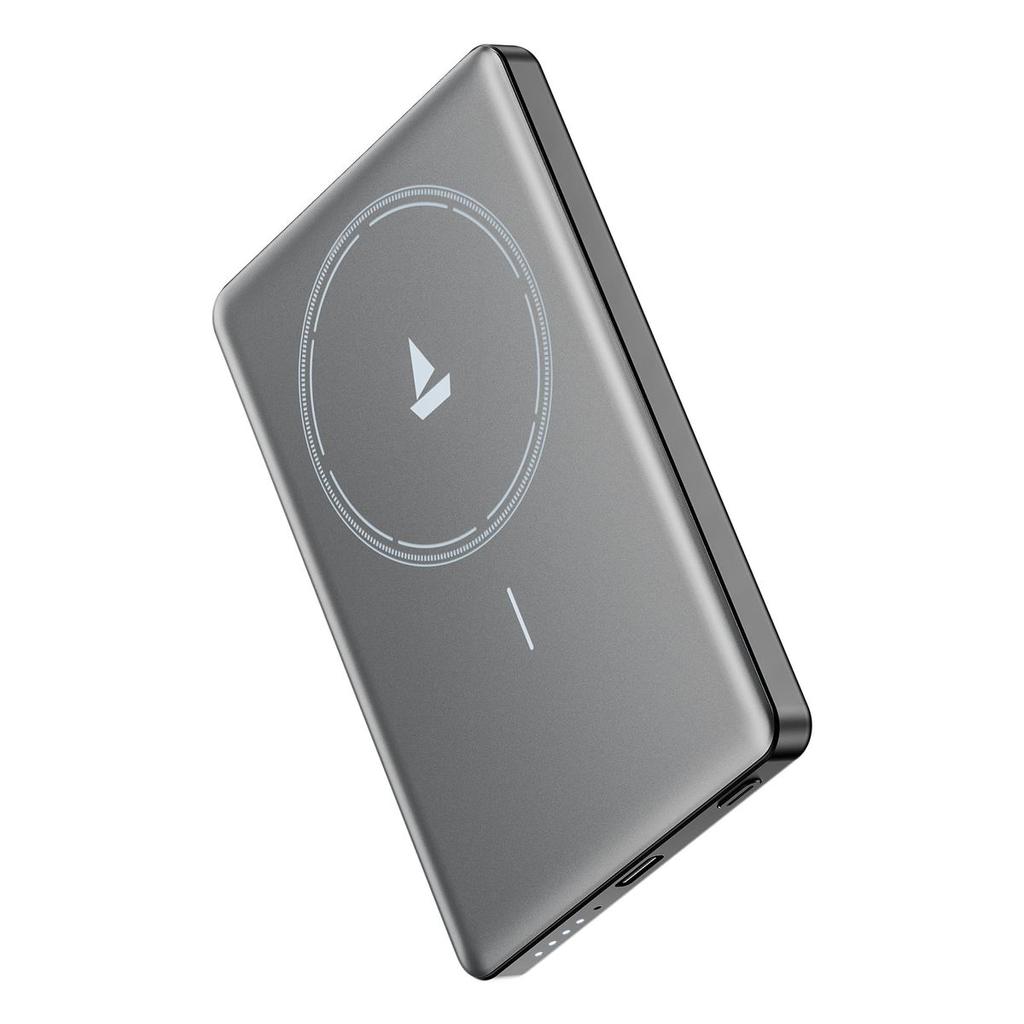 boAt Energyshroom Magnacharge Air | 4800mAh Ultra-Slim Magnetic Wireless Power Bank with 15W Wireless Charging