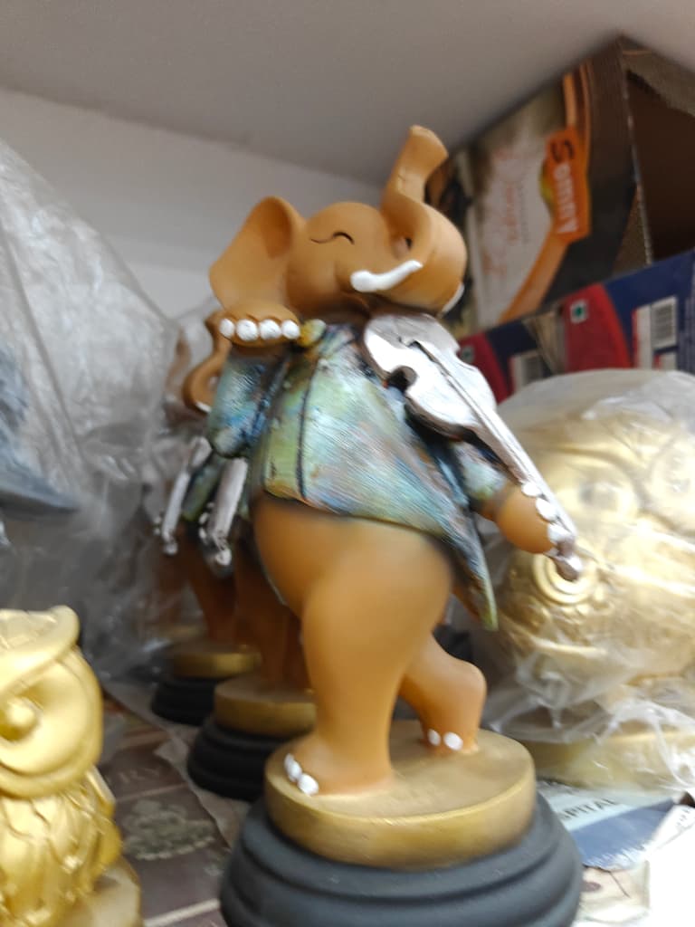 Elephant Figurine | Decorative | Ceramic | Brown