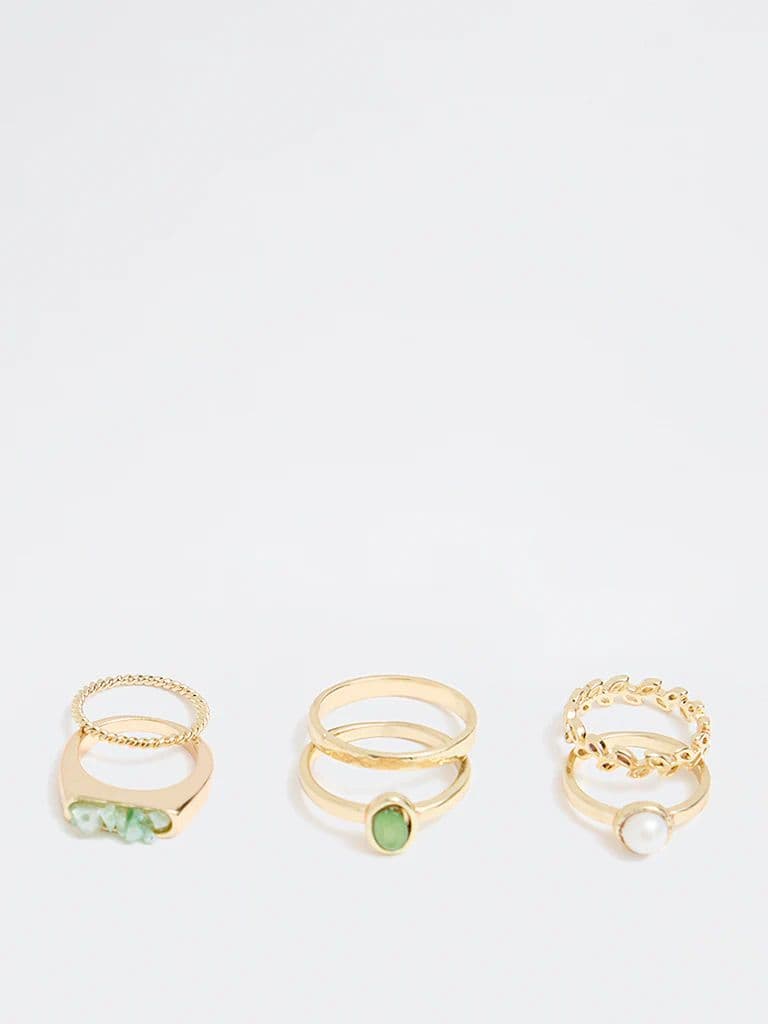 Westside Accessories Gold Multi-Stack Rings - Pack of 6 — photo 2