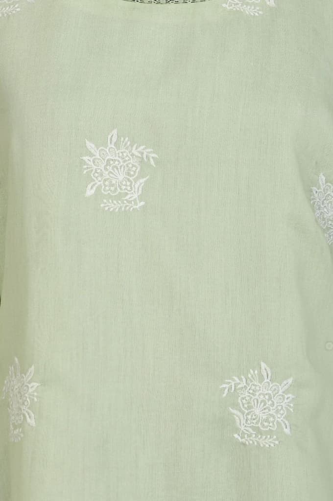 Sea Green Thread Embroidered Straight Kurta — photo 2