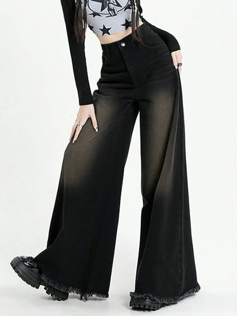Black Flame Extra Wide Jeans — photo 8