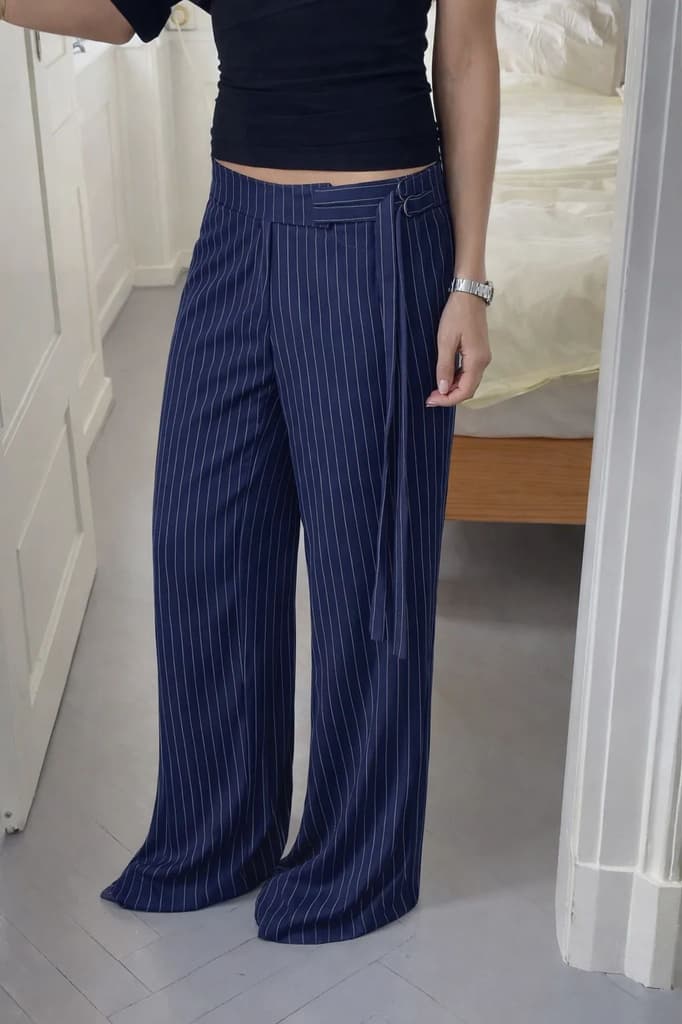 Striped Buckle Up Pants — photo 3