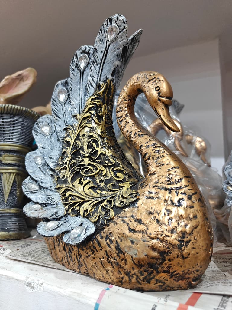 Swan Statue | Gold Leaf | Decorative | Swan