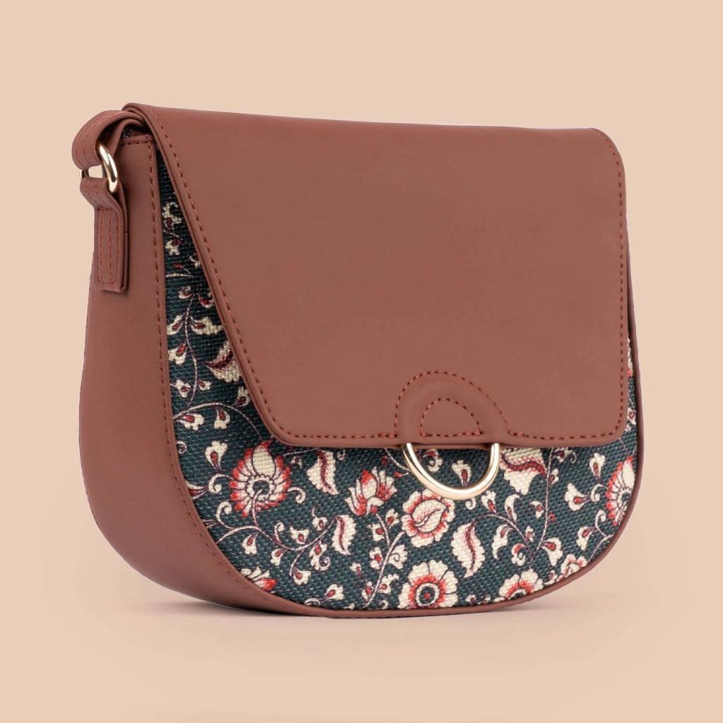 Chittoor Blue Kalamkari Magnetic Sling Bag