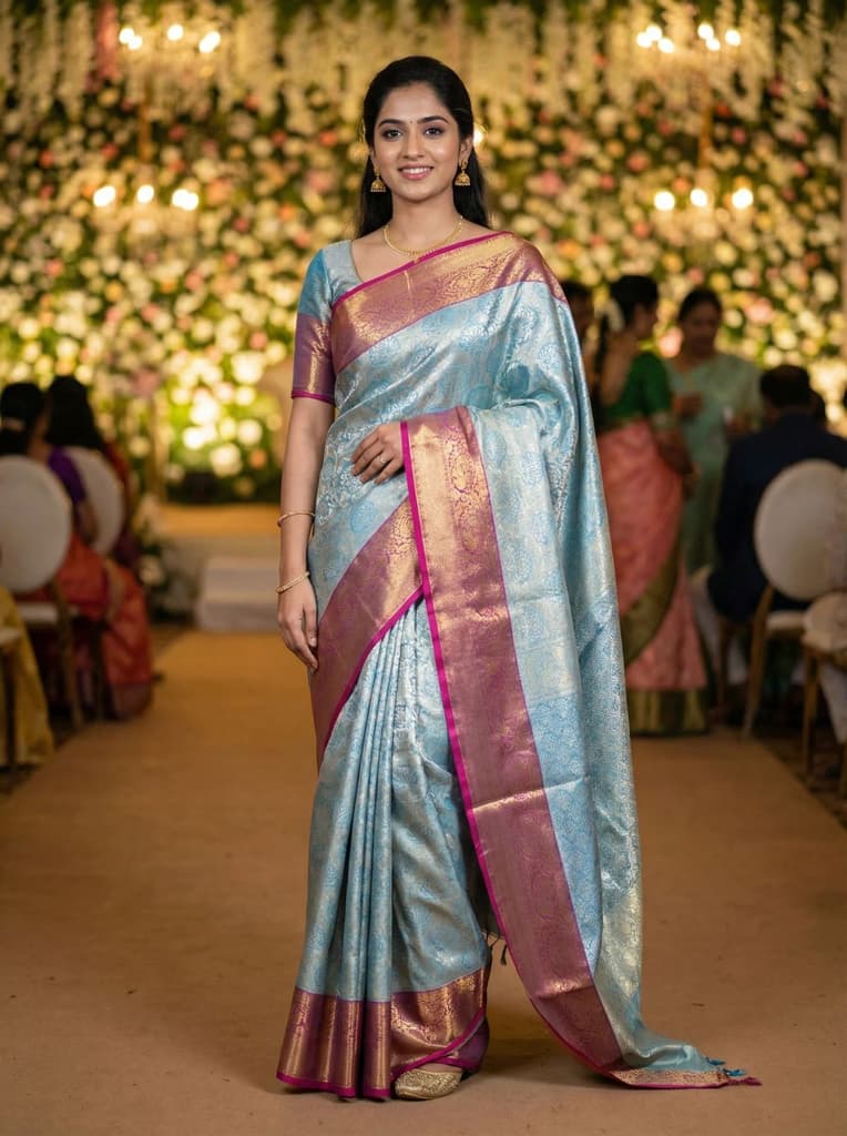 MIMOSA Women's Woven Design Kanjivaram Style Art Silk Saree with Blouse Piece - Ananda (SA00002446ANFREE) — photo 3