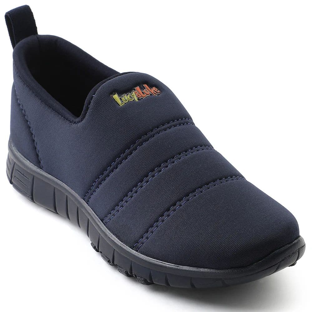 Lucy & Luke Navy Blue Sports Non Lacing Walking Shoes For Kids 2123-34 By Liberty — 9C/27 / Navy Blue