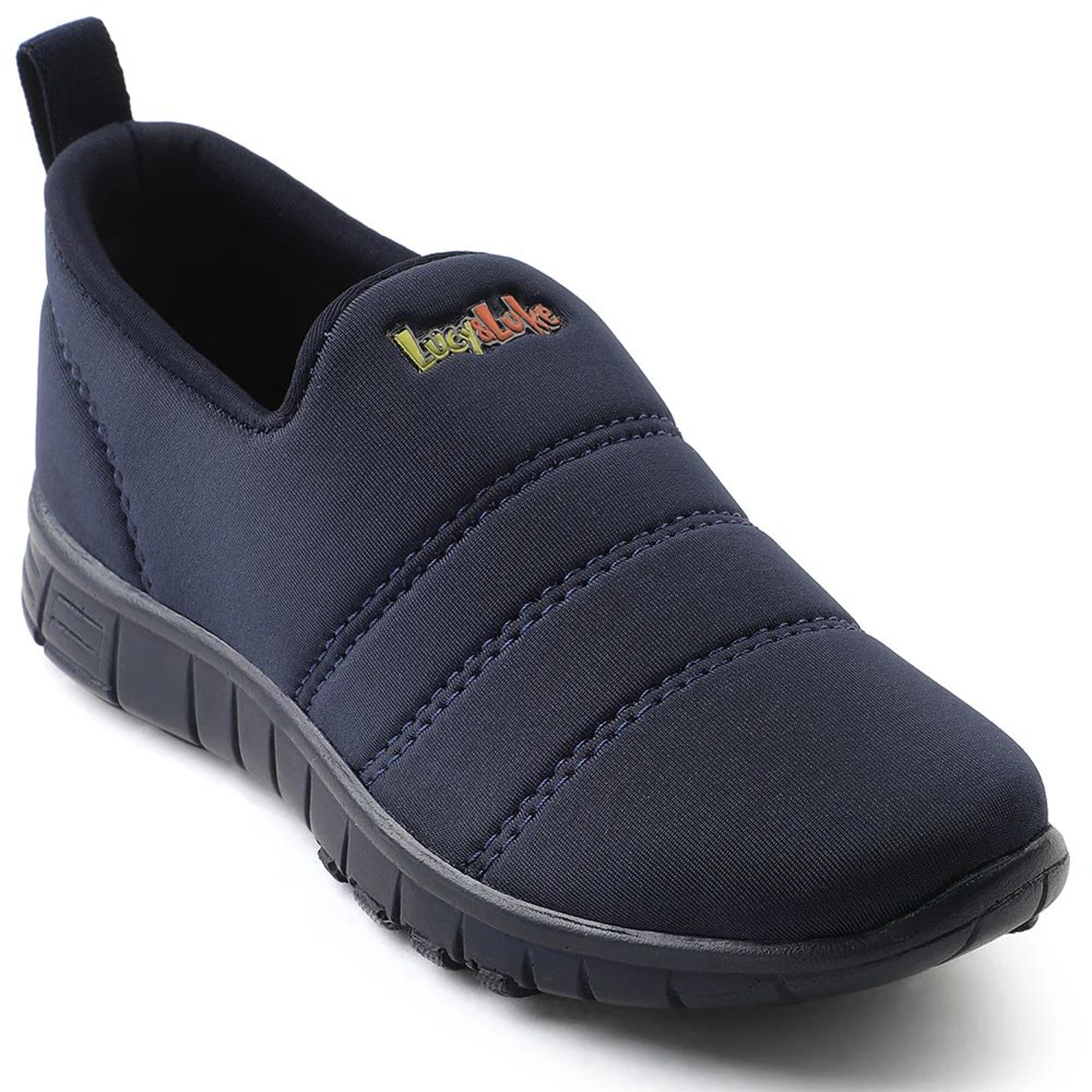 Lucy & Luke Navy Blue Sports Non Lacing Walking Shoes For Kids 2123-34 By Liberty