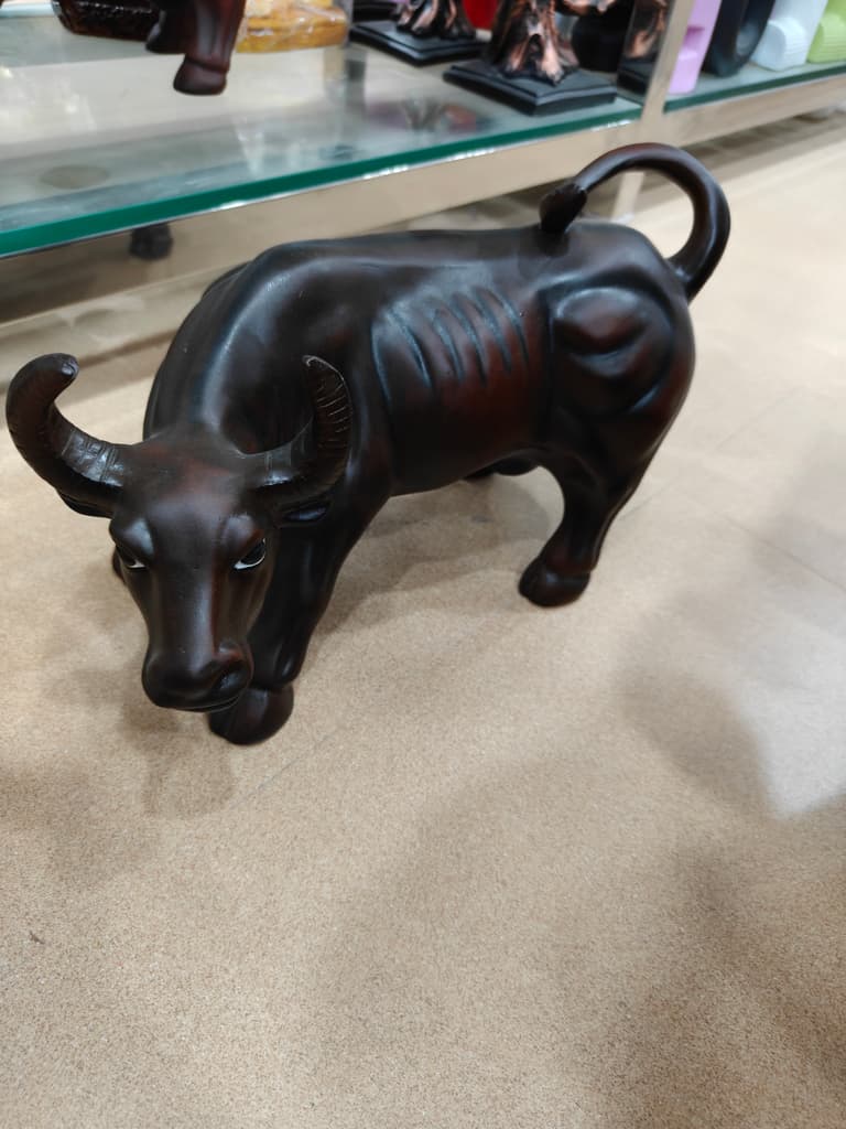 Bronze Bull Statue | Decorative | Metal | Brown
