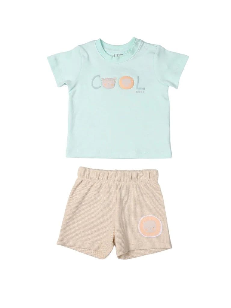 HOP Baby Boys Multicolour Printed Cotton T-Shirt and Shorts Set — photo 2