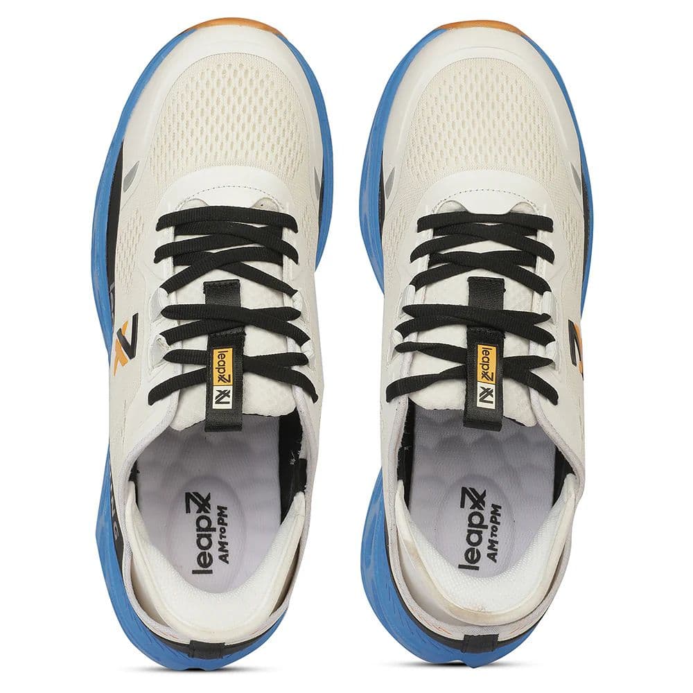 Leap7X ZLP-XM-16 Airflow Outsoles White Sports Lacing Running Shoes for Men by Liberty — photo 7