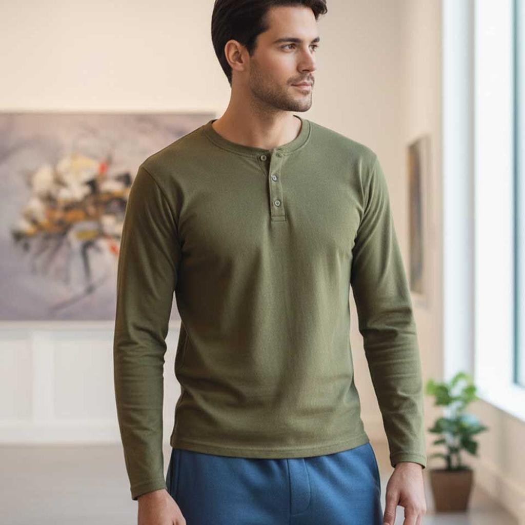 Men's Henley T-shirt Fullsleeve | Freecultr