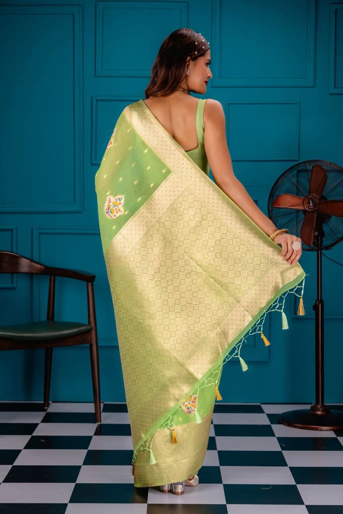Mimosa Women's Woven Design Banarasi Style Art Silk Saree With Blouse Piece : SA00001759PSFREE — photo 5