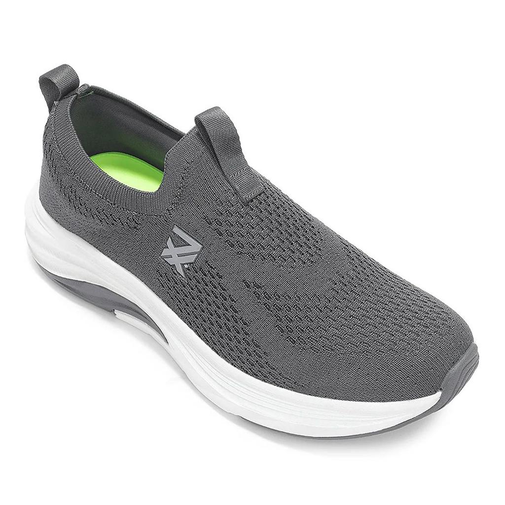 Leap7X Dark Grey Sports Non Lacing Walking Shoes For Men ULTRASTEPE By Liberty