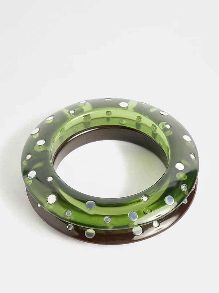 Westside Accessories Green and Brown Studded Bangles – Pack of 2 — photo 2