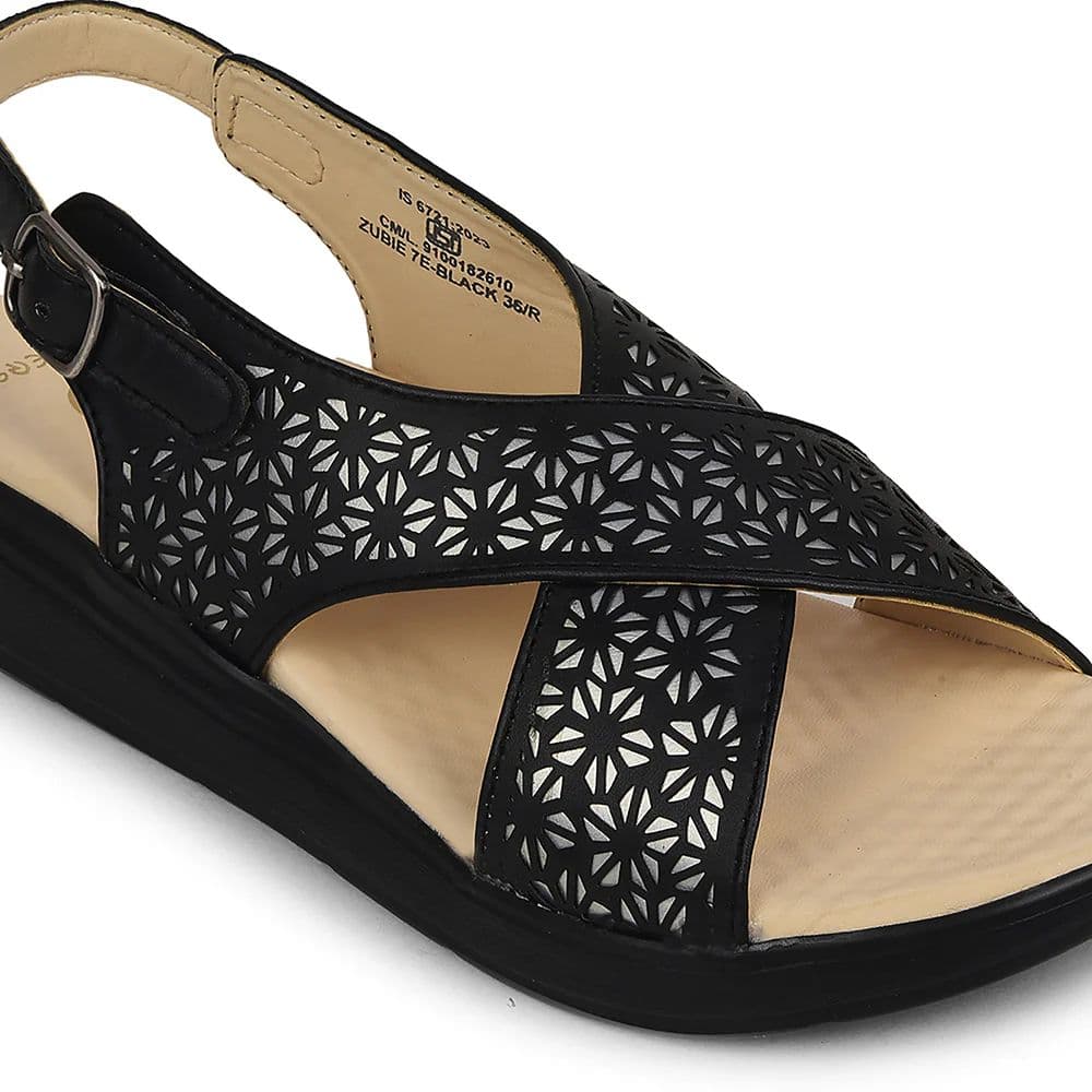 Healers Black Casual Sandal For Women ZUBIE-7E By Liberty — photo 5