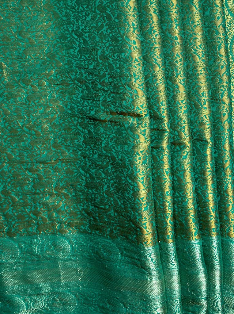 MIMOSA Women's Woven Design Banarasi Style Art Silk Saree with Blouse Piece - Saffire ( SA00003133SFFREE ) — photo 6